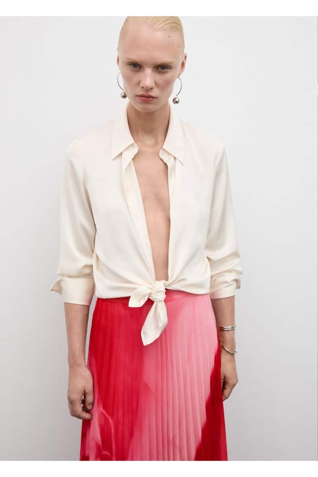 Desenli pilili etek - 5