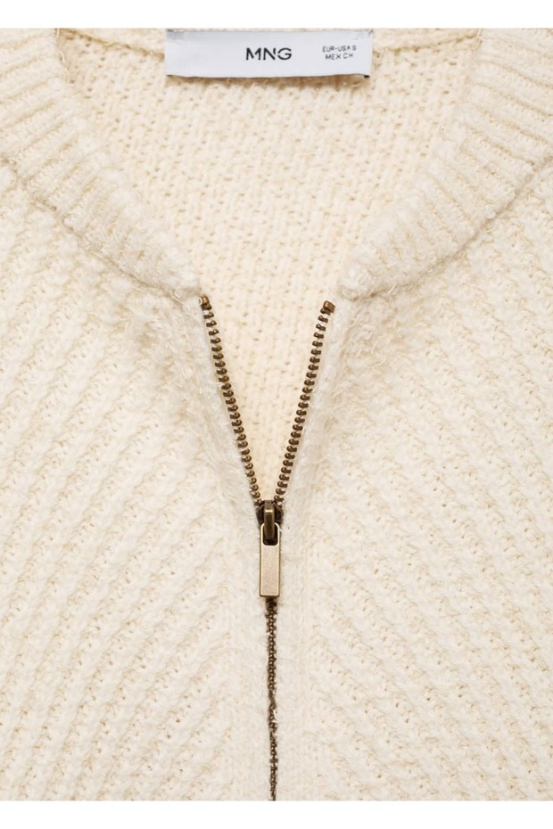 Fermuarlı triko ceket - 5