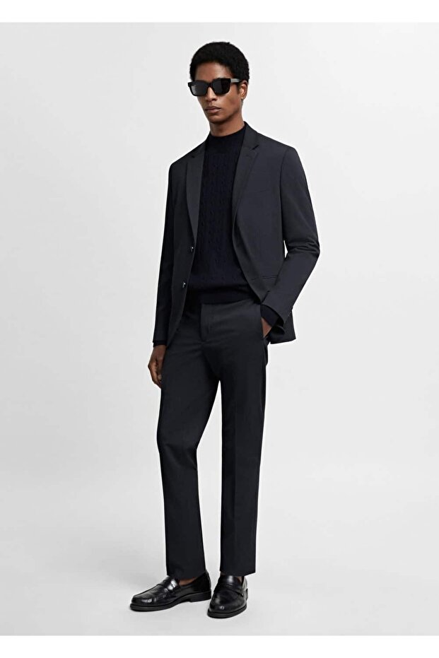 Streç kumaştan süper dar kesim blazer ceket - 2