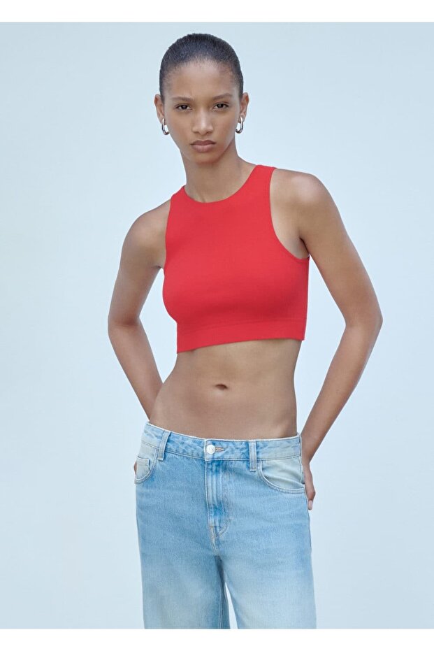 Triko cropped bluz - 1