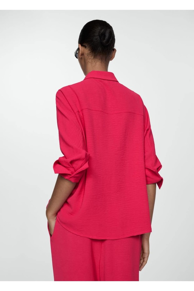 Dökümlü dokuma bluz - 4