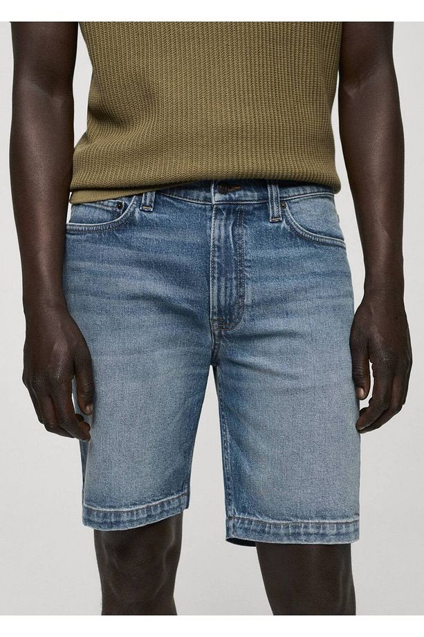 Regular fit denim bermuda şort - 8