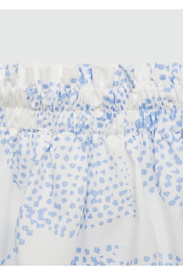 Yaprak baskılı elbise - 6