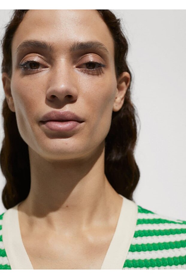 Düğmeli Tığ Işi Elbise - 7