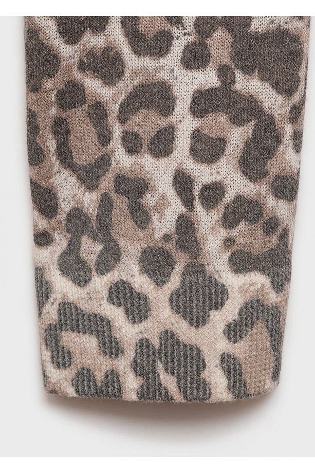 Leopar Desenli Triko Hırka - 5