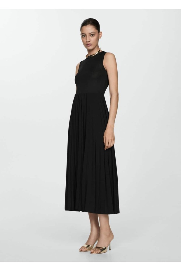 Pilili midi boy elbise - 2