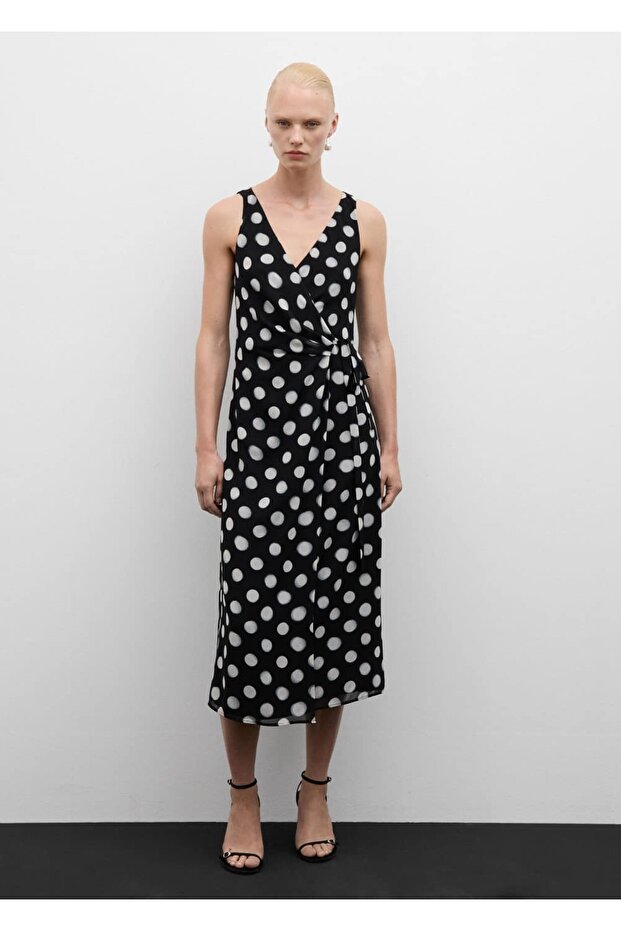 Puantiyeli anvelop elbise - 2