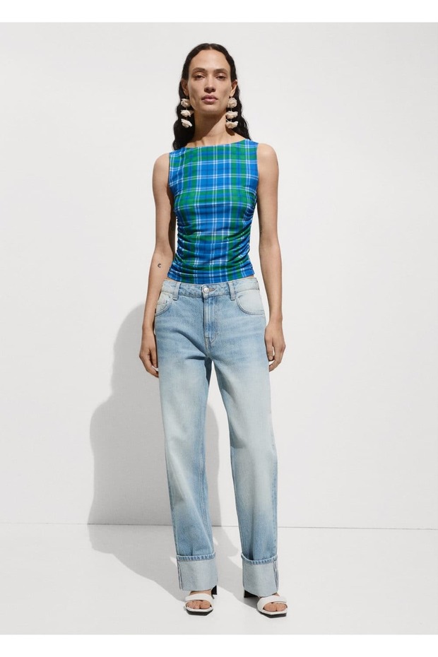 Paçaları kıvrık jean - 2