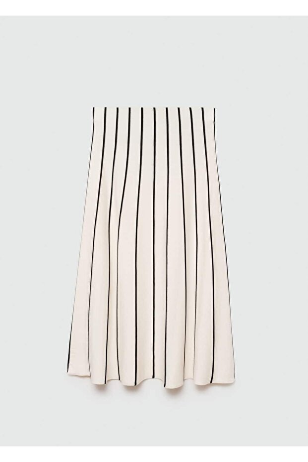 Çizgili Triko Etek - 3