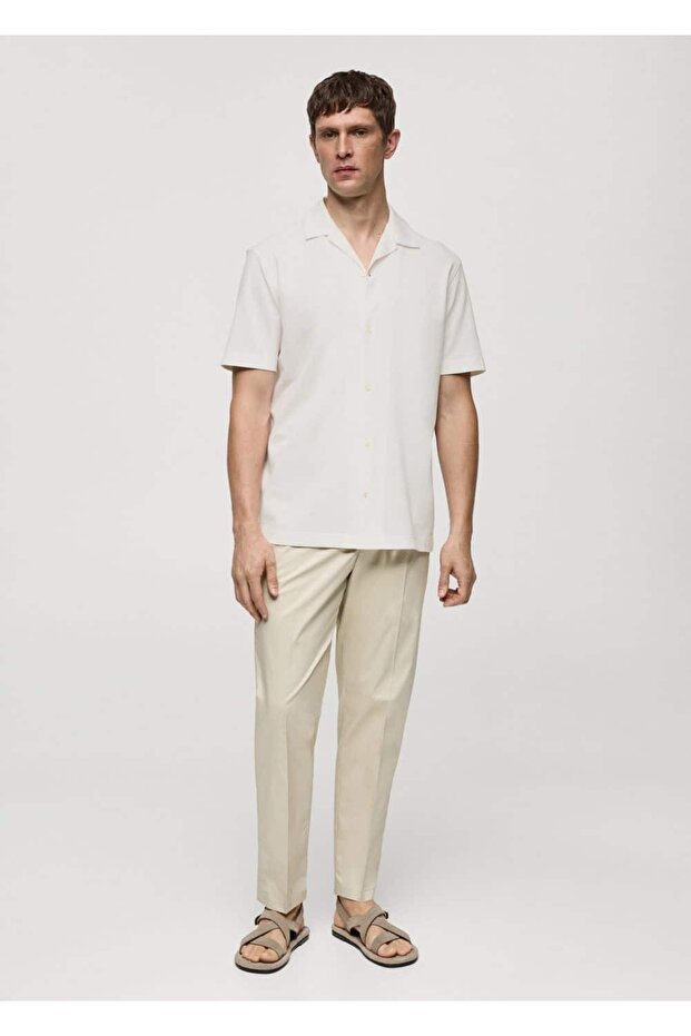 Bowling Yakalı Pamuklu Gömlek - 2