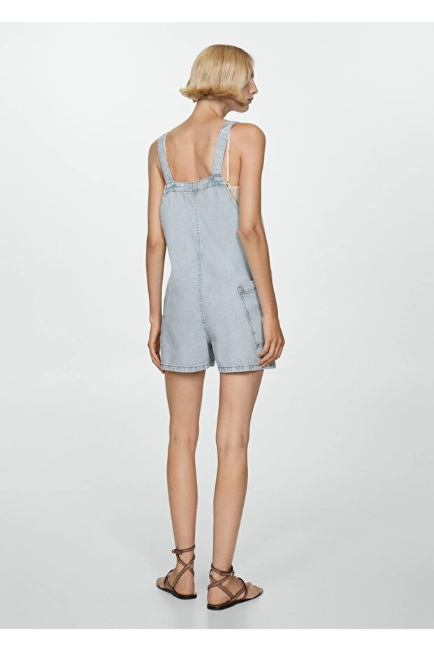 Kısa denim tulum - 4
