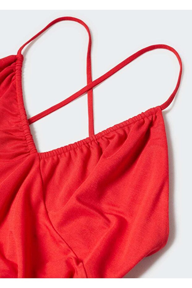 Büzgülü midi boy elbise - 6