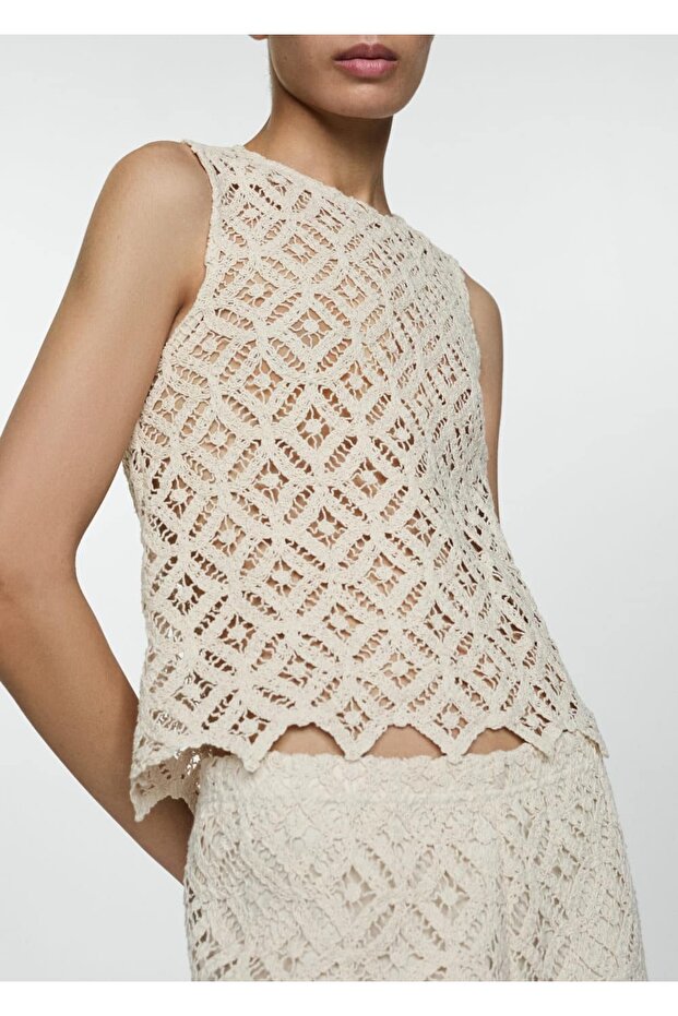 Kolsuz kroşe bluz - 1