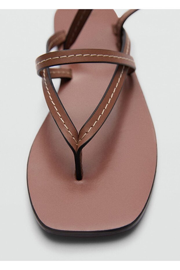 Deri bantlı sandalet - 6