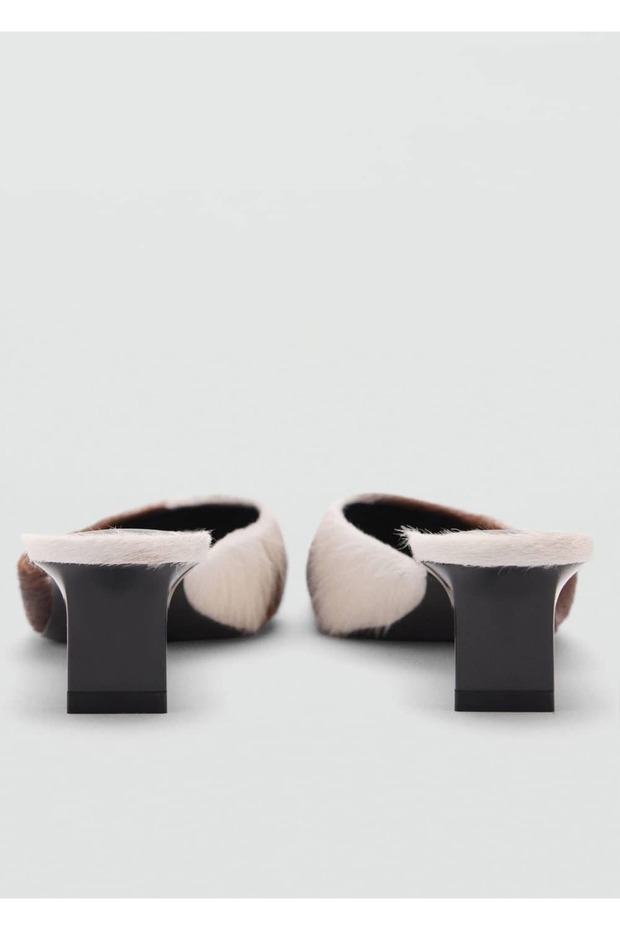 Arkası açık deri topuklu ayakkabı - 4