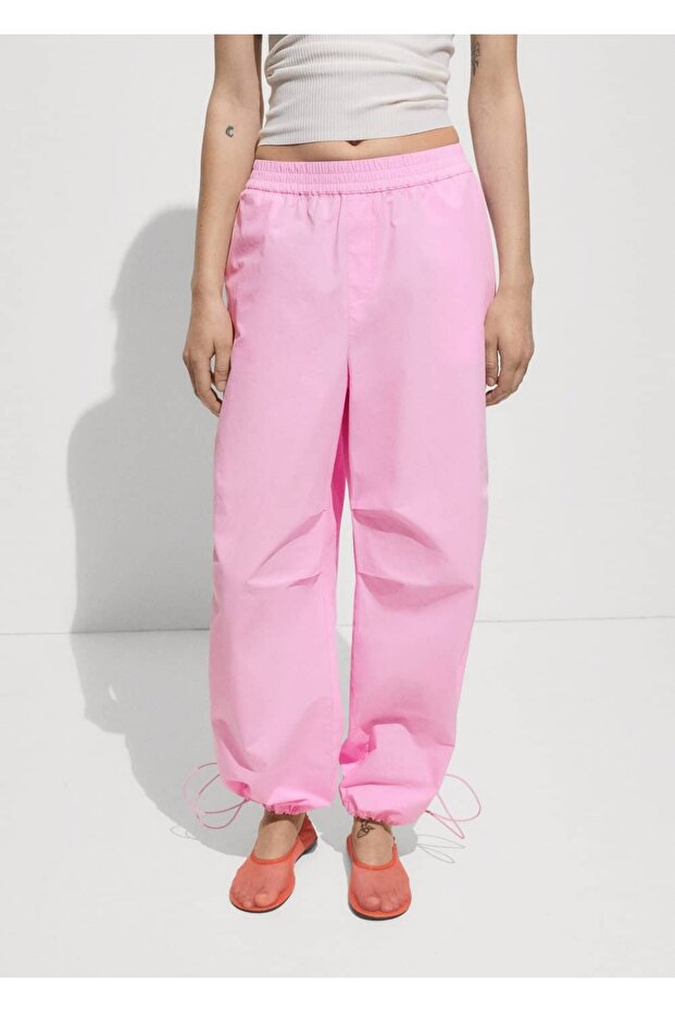 Pamuklu Paraşüt Pantolon - 1