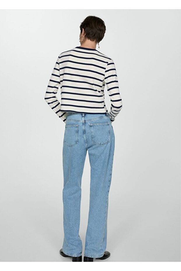 Düğmeli çizgili hırka - 4