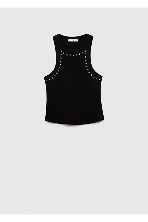 Kristal taşlı kısa bluz - 3