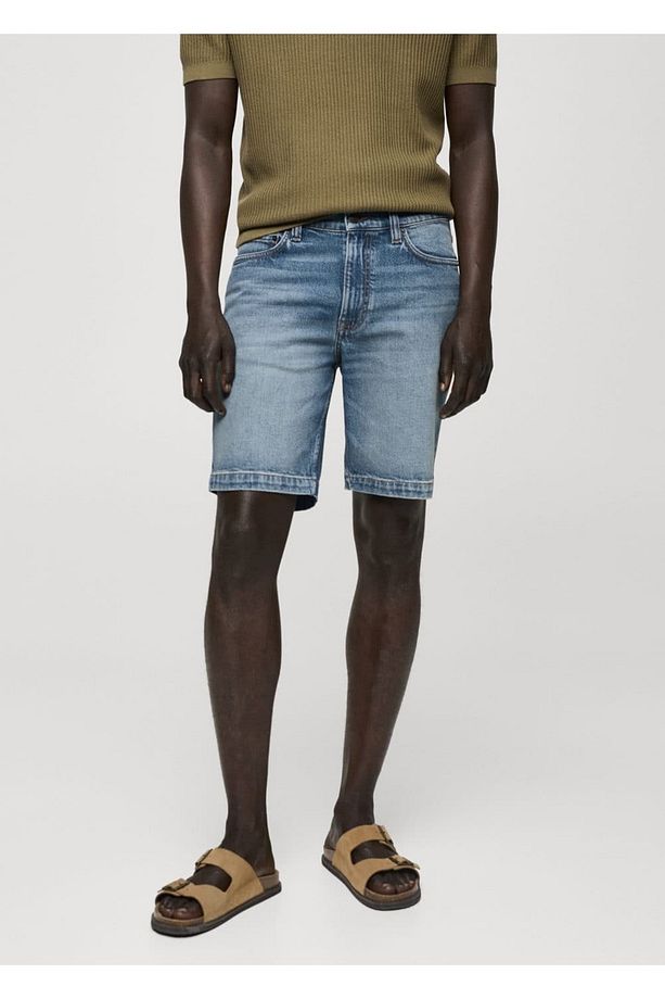 Regular fit denim bermuda şort - 1
