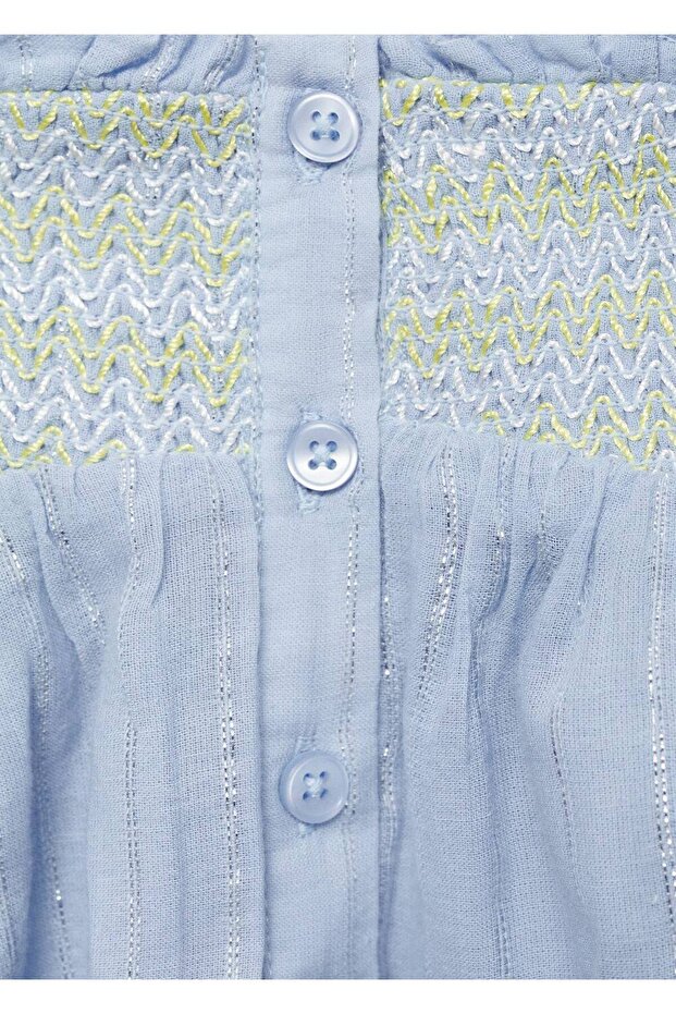 İşlemeli pamuklu bluz - 4