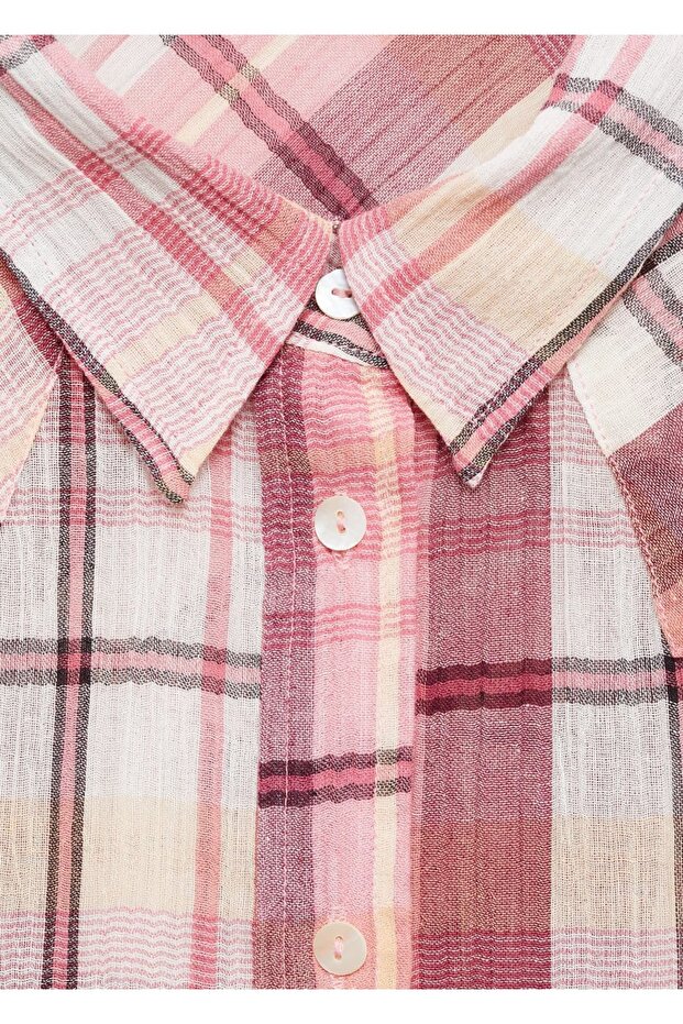 Kareli pamuklu tişört - 6