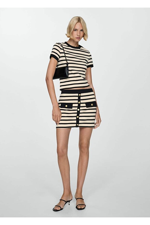 Düğmeli örgü etek - 2