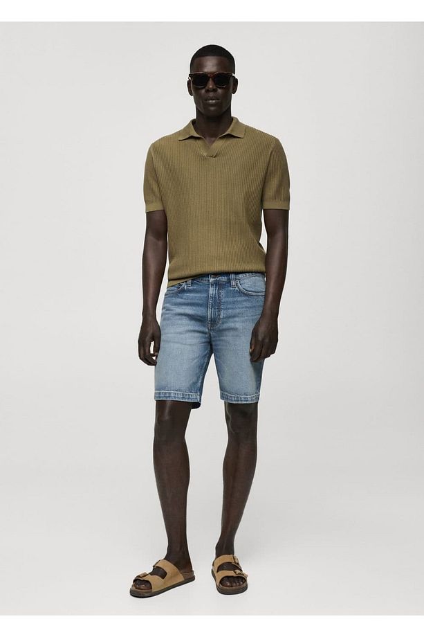Regular fit denim bermuda şort - 2