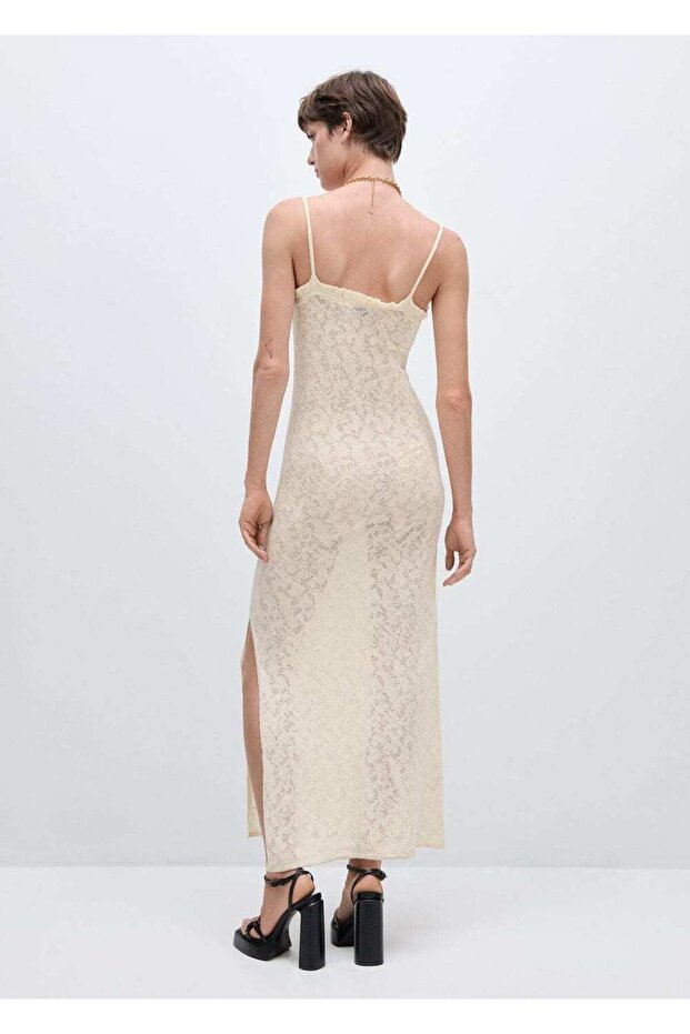 Ajur detaylı örgü elbise - 4