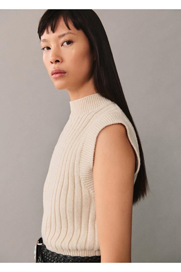 Perkins yakalı triko yelek - 7