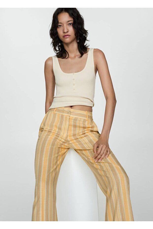 Düz çizgili pantolon - 5