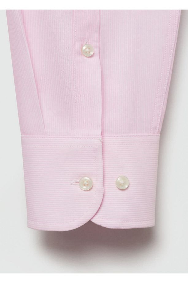 Slim fit mikro çizgili twil gömlek - 7