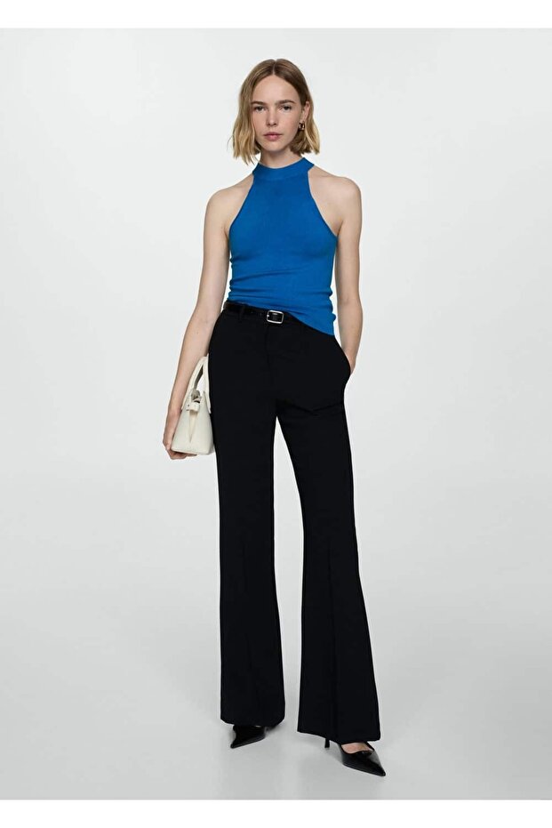 Halter yaka triko bluz - 2