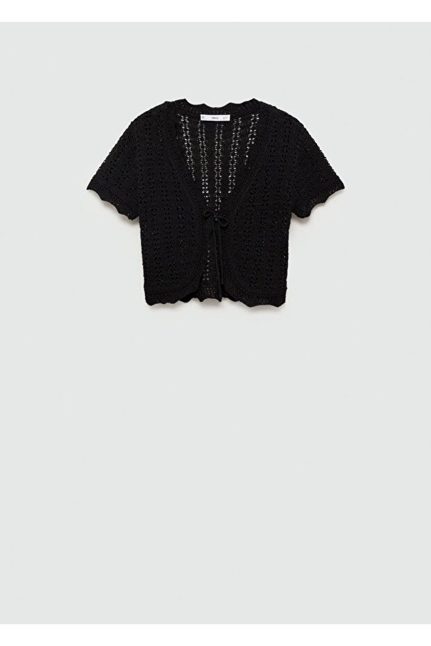 Fiyonklu triko hırka - 3