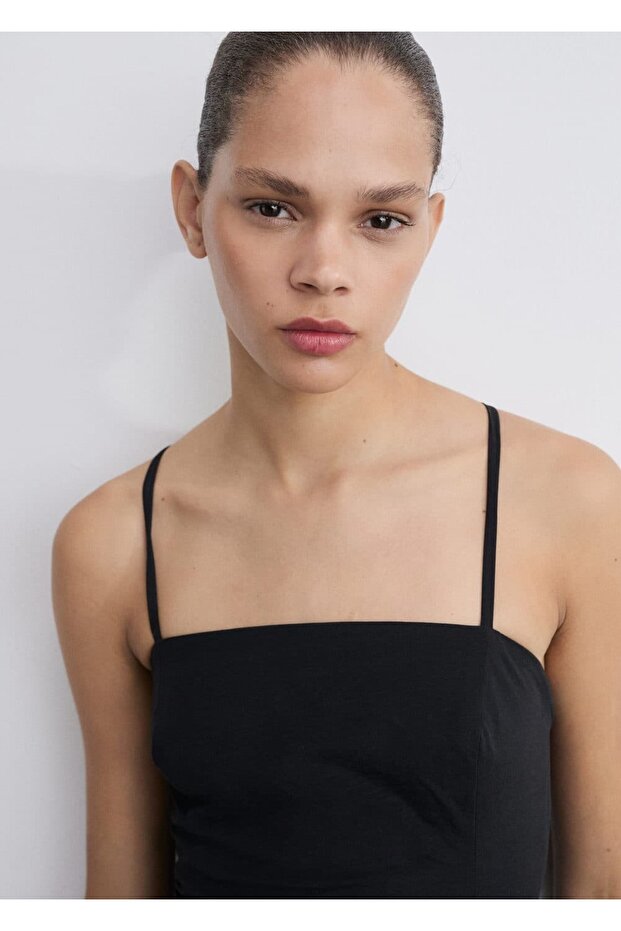 Sırtı çapraz pilili elbise - 1