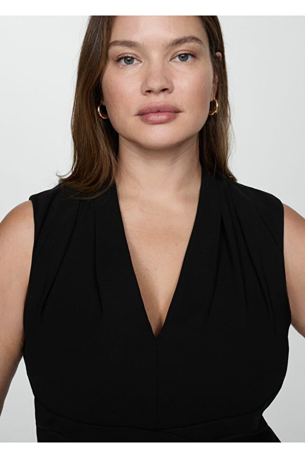 Çapraz detaylı uzun tulum - 5