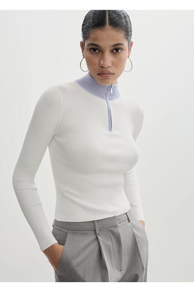 Pullover mit Reißverschlusskragen - 1