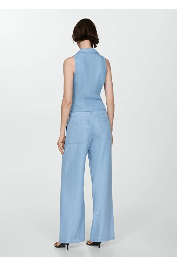 Wideleg lyocell pantolon - 4