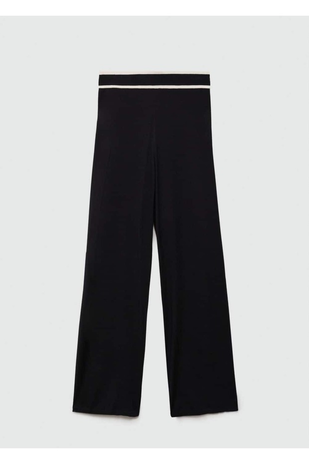 Düz kesim triko pantolon - 3