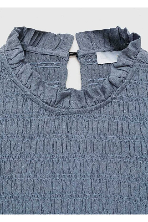 Drawstring Draped Blouse - 6