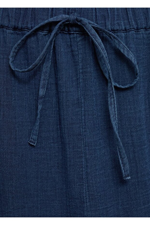 Beli elastik pamuklu pantolon - 5