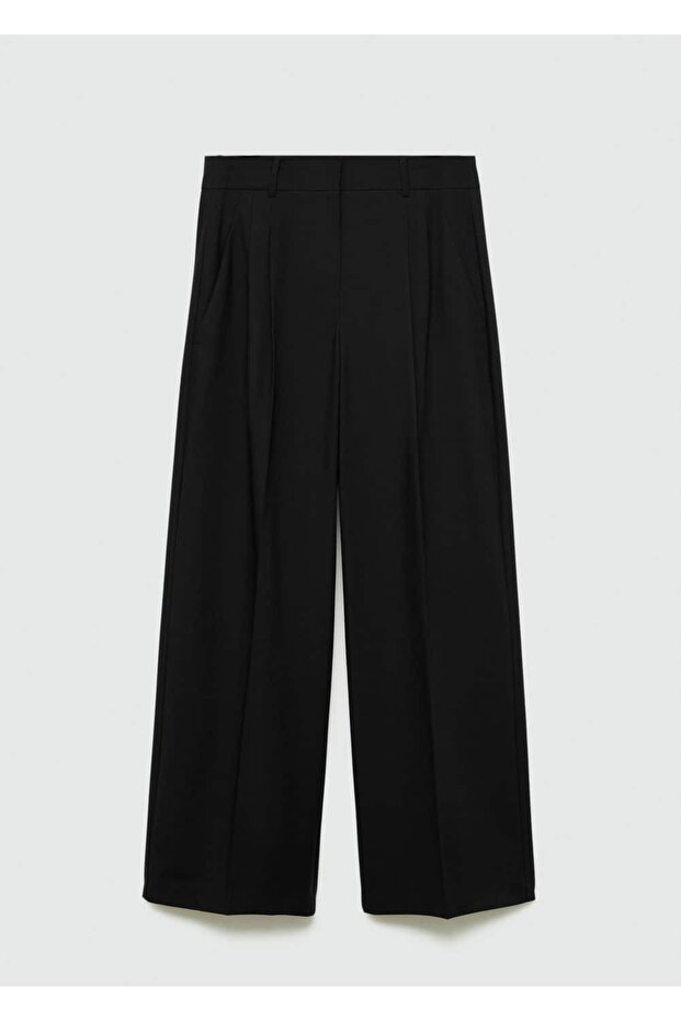 Pilili düz kesim pantolon - 3