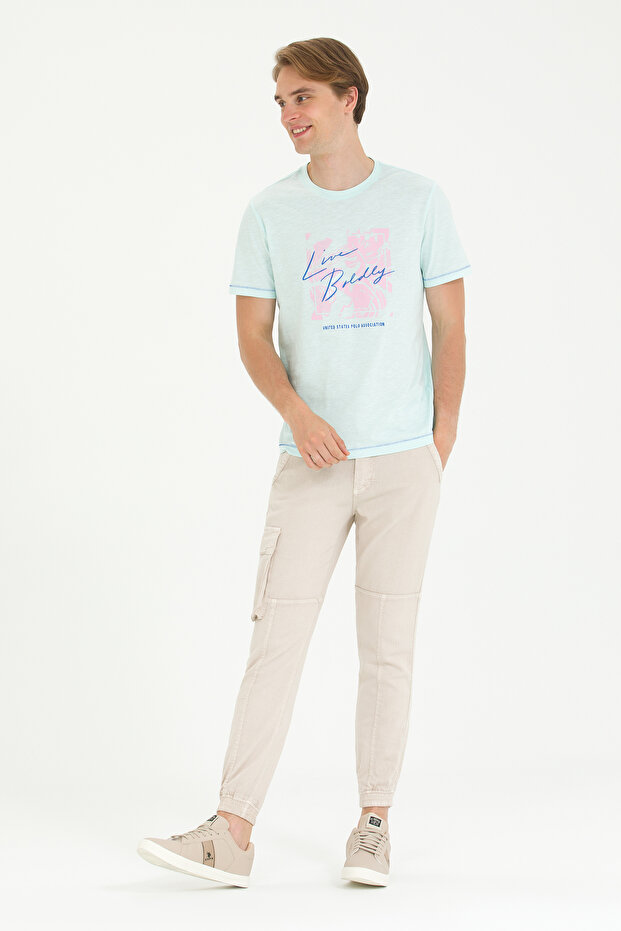 Men's Stone Canvas Trousers 50263815 -Vr049