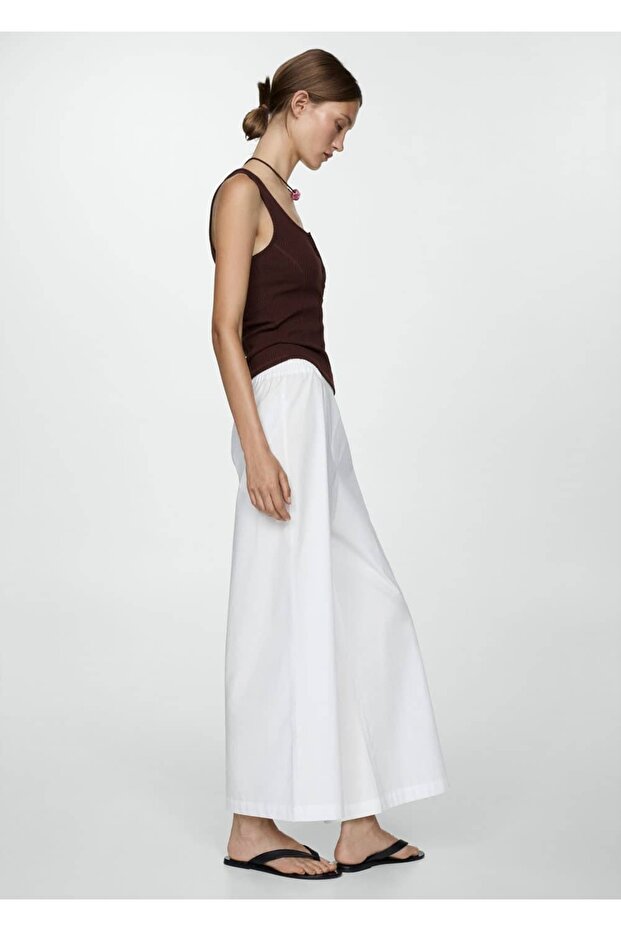 Pamuklu Wideleg pantolon - 7