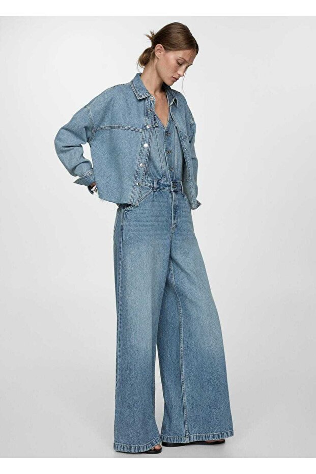 Uzun denim tulum - 6