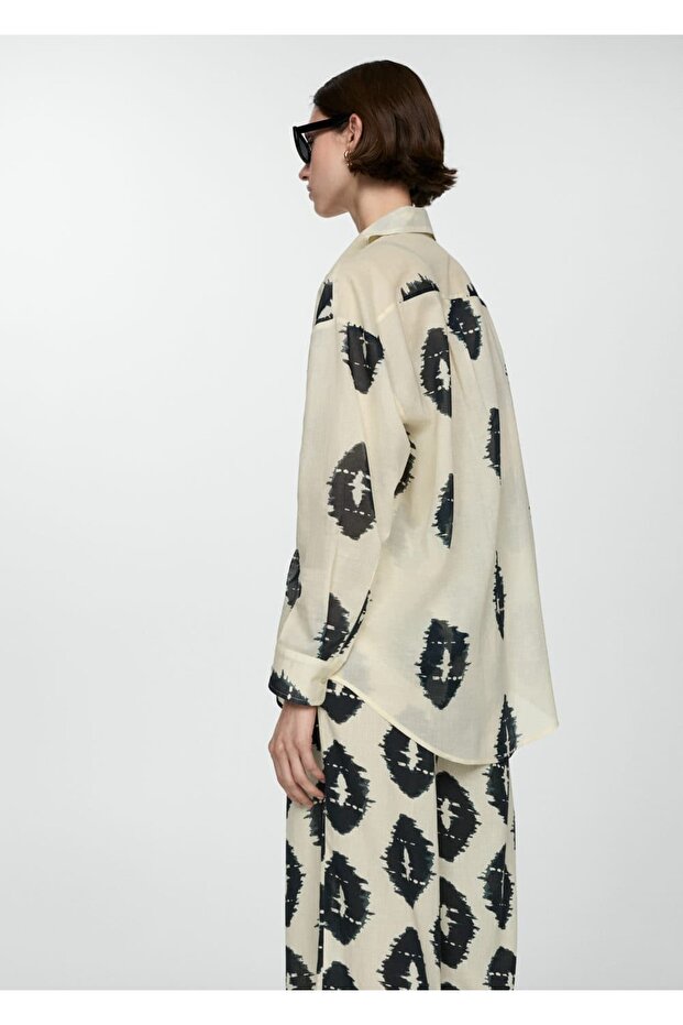 Yarı transparan desenli gömlek - 4