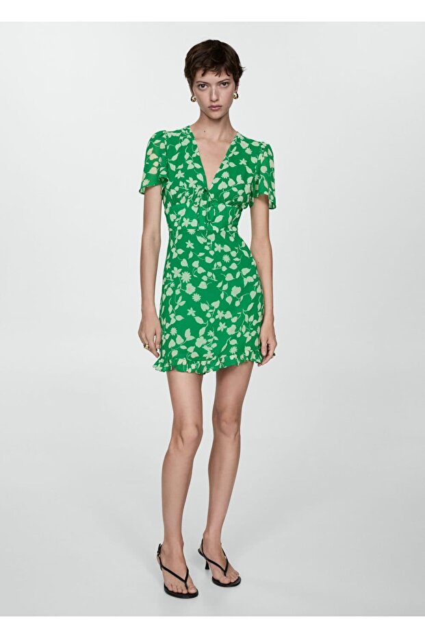 Desenli kısa elbise - 2