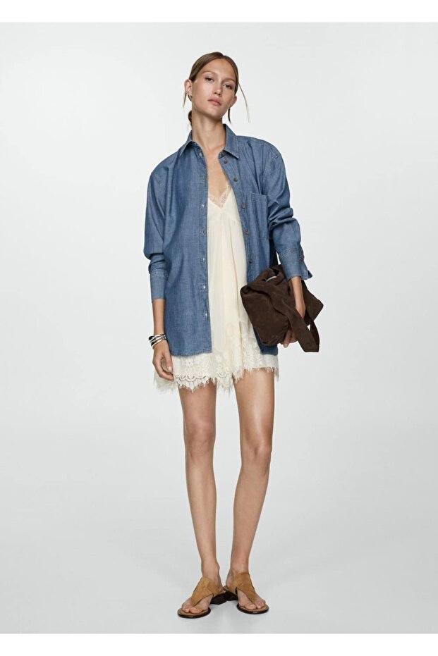 Cepli denim gömlek - 2