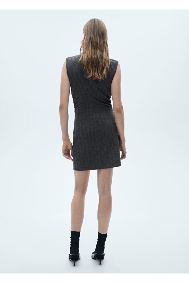 Balıksırtı dokuma elbise - 4