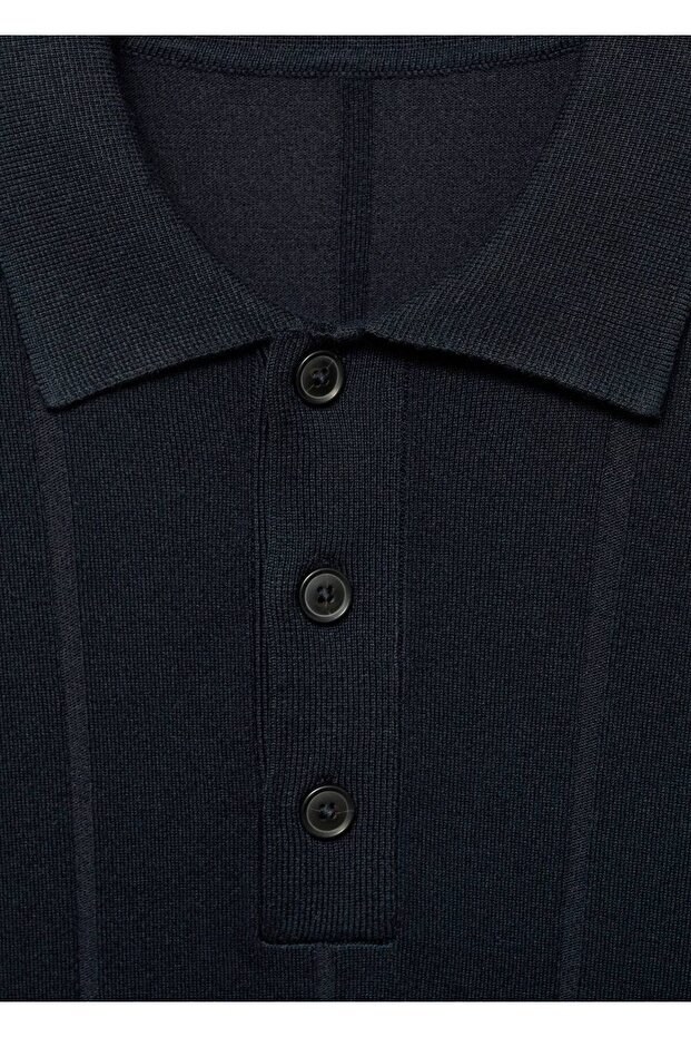 İnce Çizgi Dokumalı Polo - 8