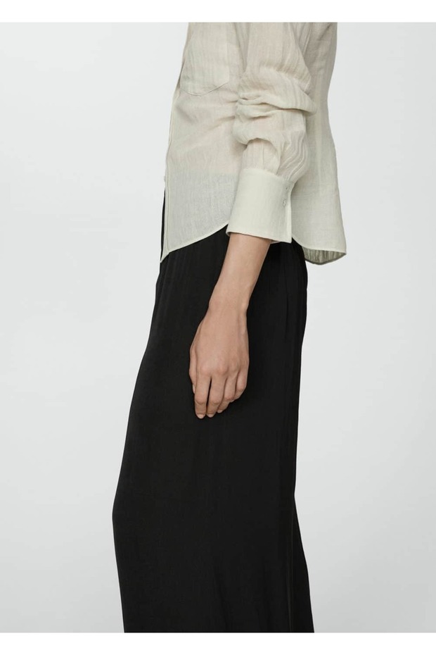 Wide leg dökümlü pantolon - 5